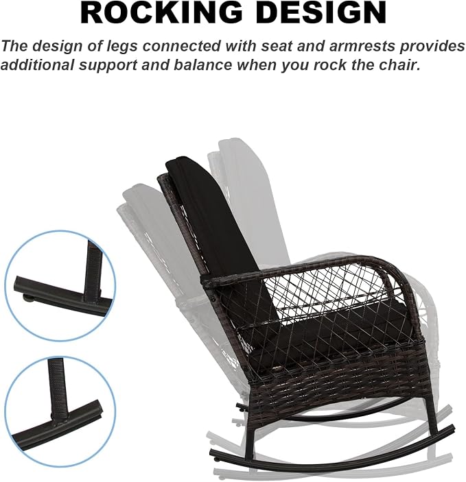Patio Furniture Set Outdoor Rattan Chair Wicker Sofa Garden Conversation Bistro - Image 5