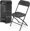 VINGLI 12 Pack Black Plastic Folding Chair, Indoor Outdoor Portable Stackable by VINGLI