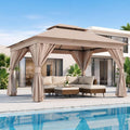10'x12' Outdoor Gazebo, Heavy Duty Metal Frame Patio Canopy by LAUSAINTHOME