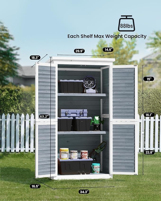Bealife 63.2" Outdoor Storage Cabinet - Image 7