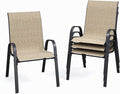 Patio Dining Chairs Set of 4, Outdoor Stackable Dining Chairs High Back by VonzoyHome