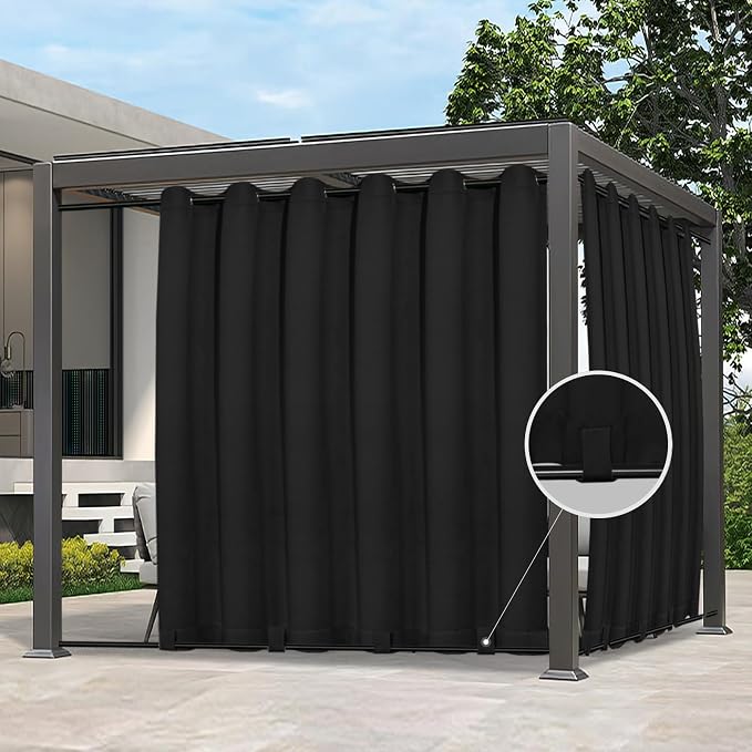 Easy-Going Outdoor Curtains for Patio 1 Panel, 110x108 inch, Weatherproof by Easy-Going