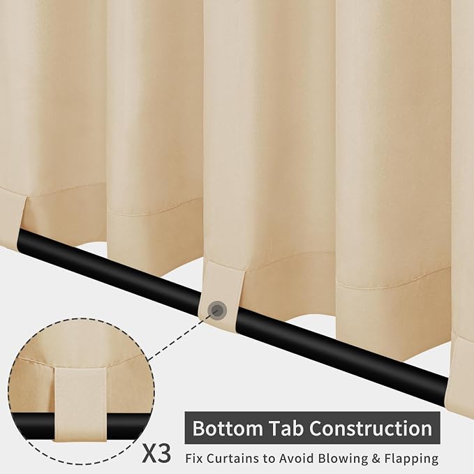 Easy-Going Outdoor Patio Curtains 2 Panels, 54x96 inch, Porch and Pergola - Image 3