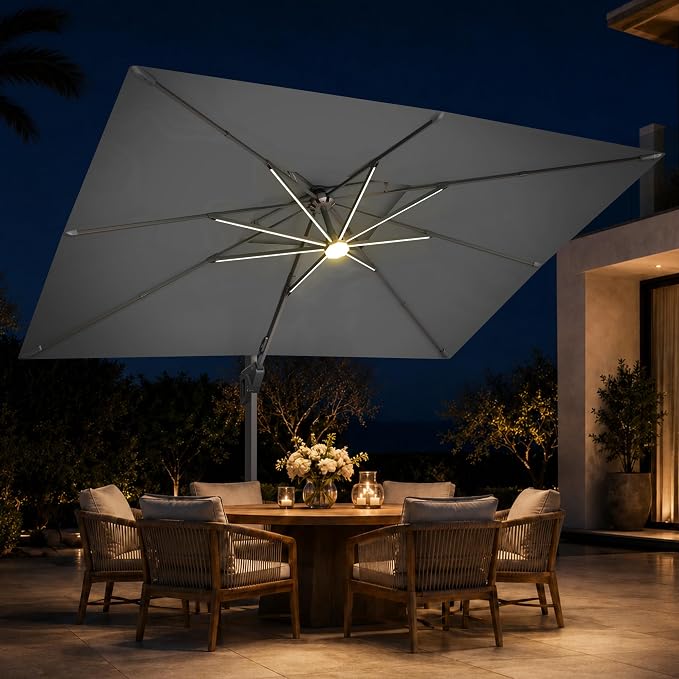 JZAC & QZYD 10x13 FT Cantilever Offset Patio Umbrella - Image 2