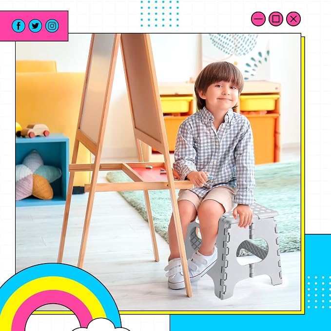 Delxo Folding Step Stool 11 Inch, 300 Lbs Step Stool - Image 7
