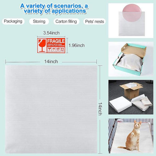14"X 14"Foam Pouches, Cushion Foam Pouch for Moving and Storing, Convenient to Use, Making Packaging and Transportation Easier,Best Packaging Material (14"X 14"Foam Pouches)