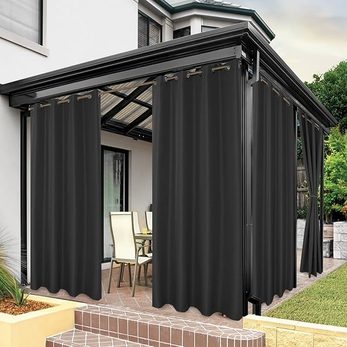 BONZER Outdoor Curtains for Patio Waterproof Thick Privacy | Grommet Light by Bonzer