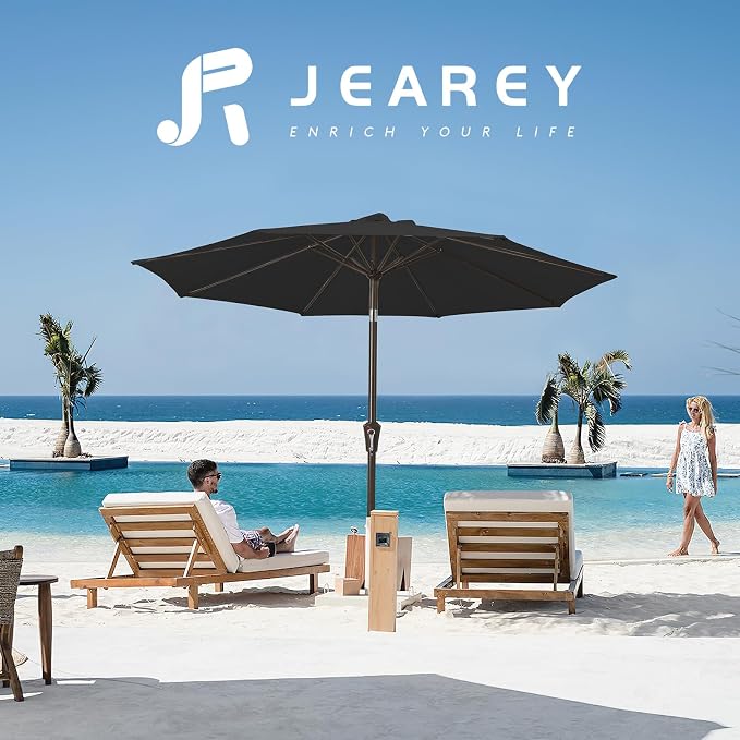 JEAREY 10 ft Outdoor Patio Umbrella w/Tilt and Crank - Image 6