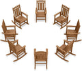 Oversized Outdoor Rocking Chairs Set of 8, 380lbs Heavy-Duty Large Patio Rocker by CIOKEA