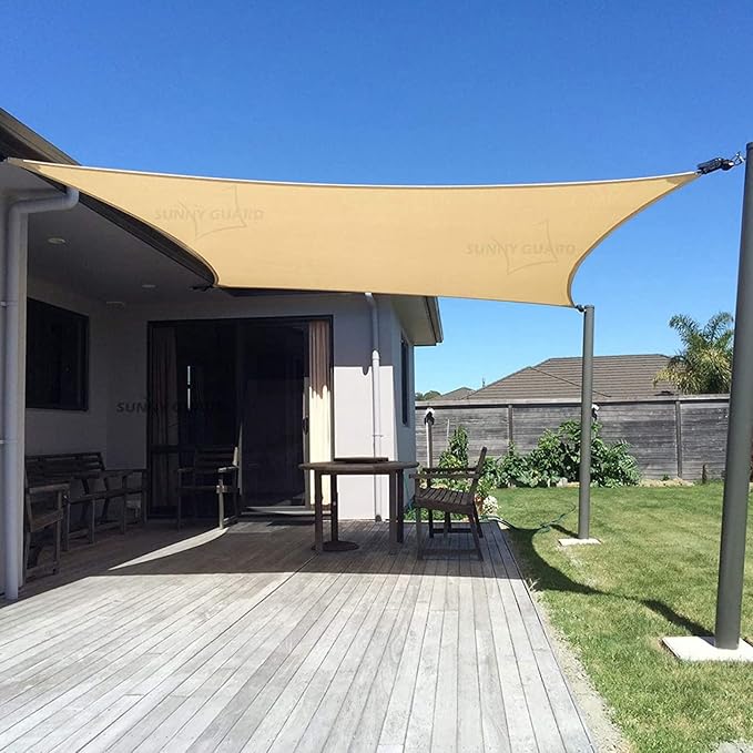 SUNNY GUARD 13' x 20' Rectangle Shade Sail 95% UV Block Outdoor Canopy | Sun by SUNNYGUARD