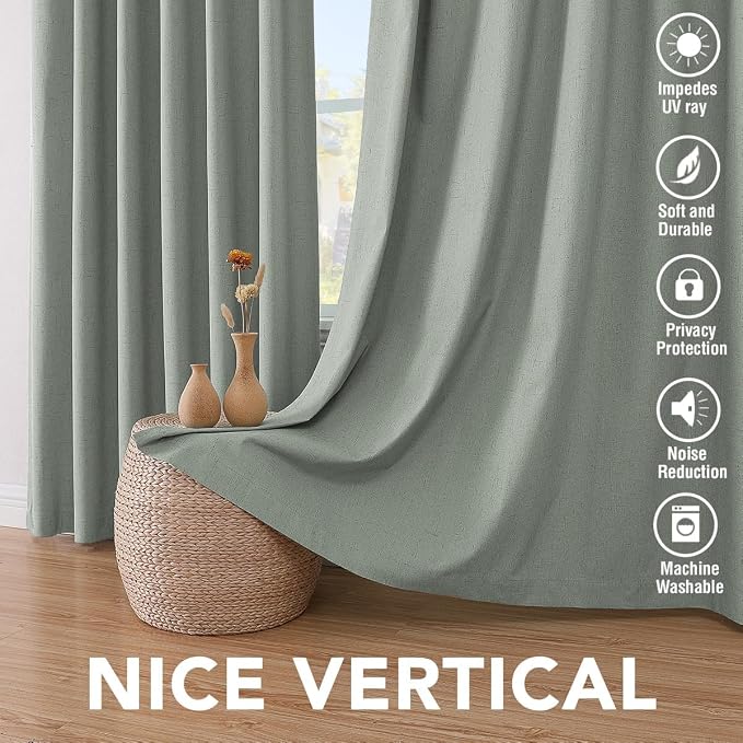H.VERSAILTEX Linen Curtains 100% Blackout Curtains - Image 7