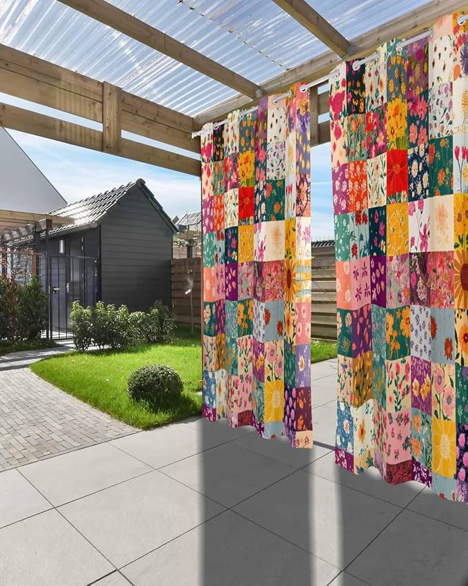 Vintage Flowers Outdoor Curtains - Image 3