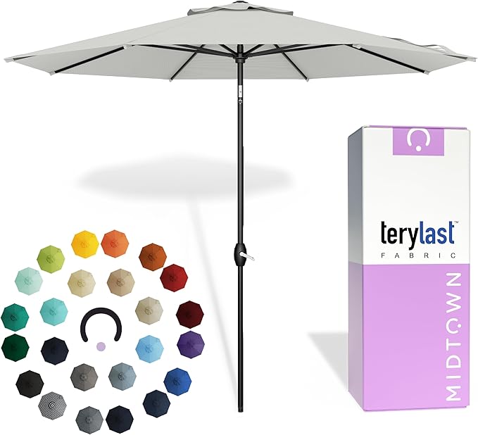 Midtown Umbrellas 10-Year-No-Fade - 8 Ft - UV Proof Off White Polyester Fabric by MidtownUmbrellas