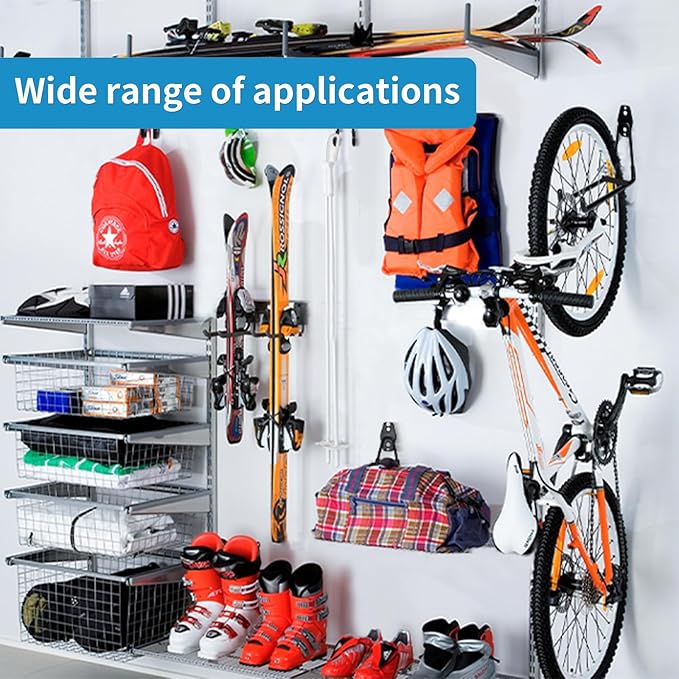 Garage Storage Utility Hooks，Garage Garden Tool Organizer，Steel Wall Mount Hooks, Garden Small U Hooks (4 Pack-Black)