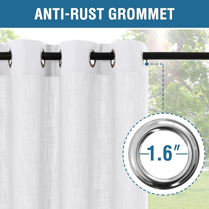 H.VERSAILTEX Linen Look Outdoor Waterproof Curtains - Image 4
