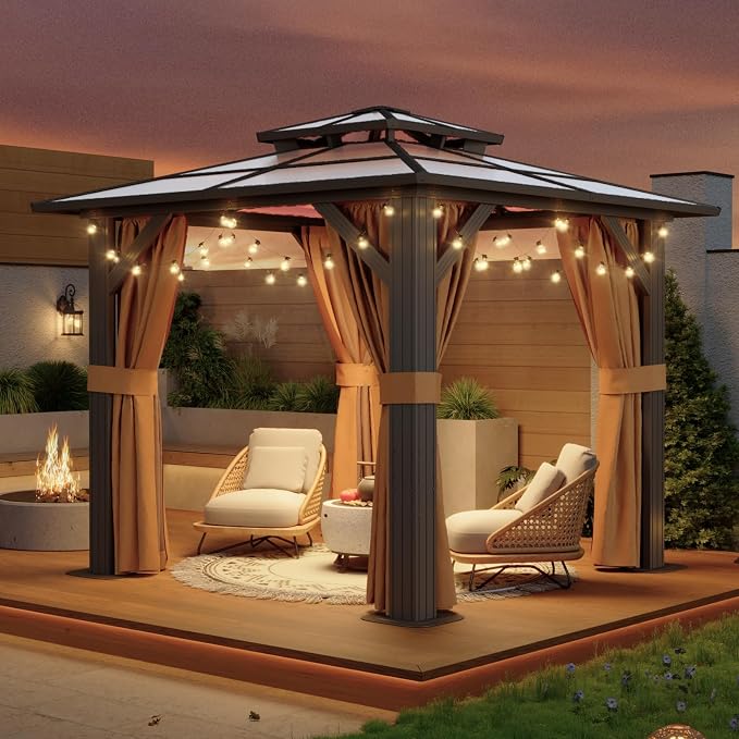 Aoxun 8'x8' Hardtop Gazebo - Image 3