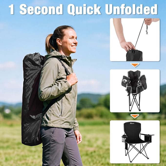 Lightweight 2Pcs Camping Chairs - Image 6