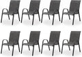 Patio Dining Chairs Set of 8, Stackable Dining Chairs High Back, Breathable by VonzoyHome
