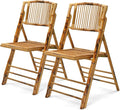 VINGLI Bamboo Folding Chair, Foldable Dining Wood Chairs Comfortable Seat by VINGLI