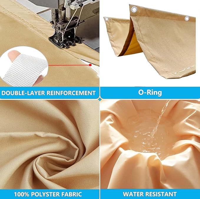 Retractable Waterproof Wave Sun Shade Canopy Pergola Cover Shade Sail Awning 3' - Image 3