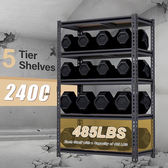 Heavy Duty Storage Rack, 35.55''×16''×72'' Outdoor Storage Shelves, Free - Image 5