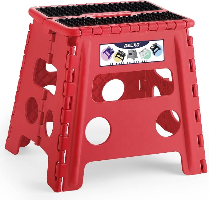 Delxo Folding Step Stool 13 Inch, 300 Lbs Step Stool by Delxo