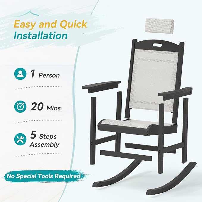 Outdoor Rocking Chair Set of 2 - Image 8