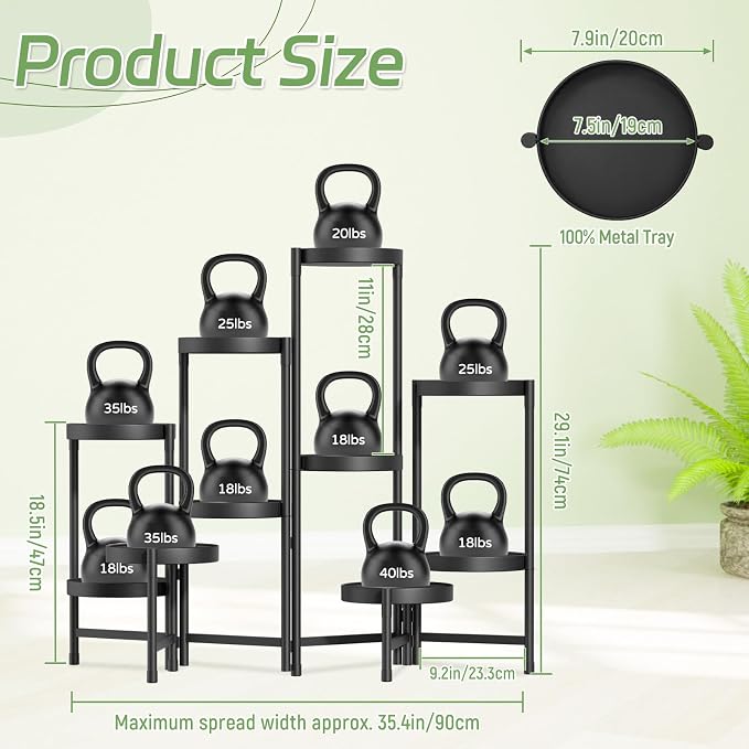 iDavosic.ly Plant Stand Indoor Outdoor, 10 Tier Metal Corner Shelf, Folding - Image 2