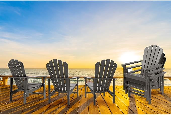 Oversized Stackable Adirondack Chair, HDPE All-Weather Fire Pit Chair | - Image 8