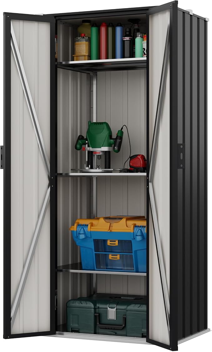 Devoko 28 CU FT Storage Cabinet, Metal Storage Shed by DEVOKO