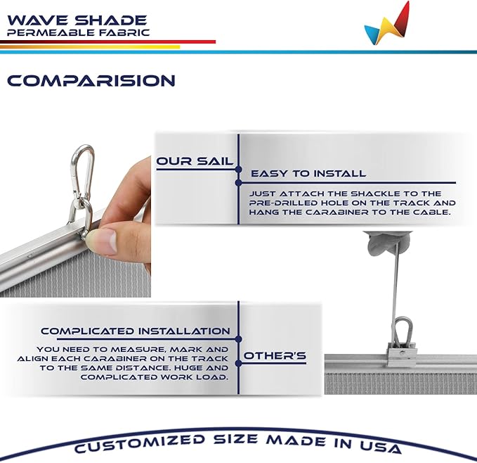 Windscreen4less 7' x 13' Retractable Sun Shade Canopy Cover Sliding Wave Shade - Image 5