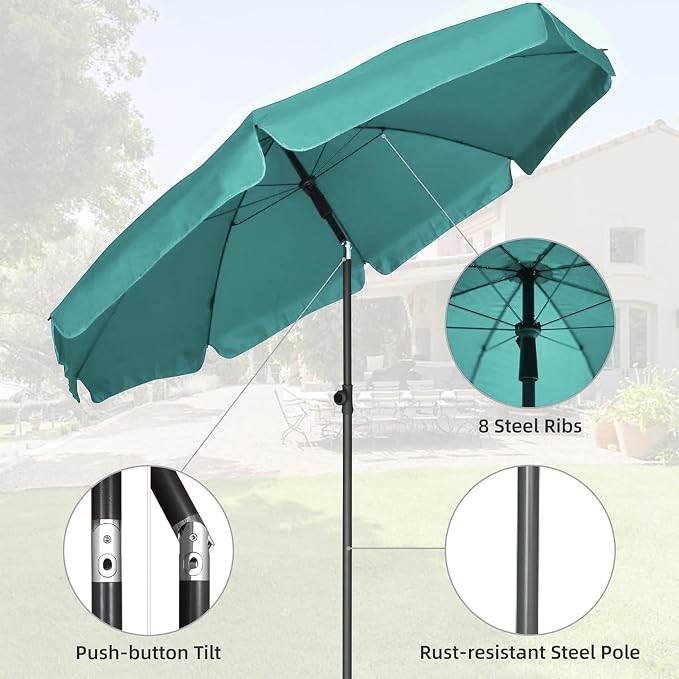 AMMSUN Patio Umbrella, 6.5 ft Outdoor Table Umbrella - Image 2