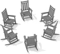 Oversized Outdoor Rocking Chair Set of 6, HDPE Patio Rockers by KINGYES