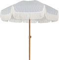 AMMSUN 7ft Patio Umbrella with Fringe Outdoor Tassel Umbrella UPF50+ Premium by AMMSUN