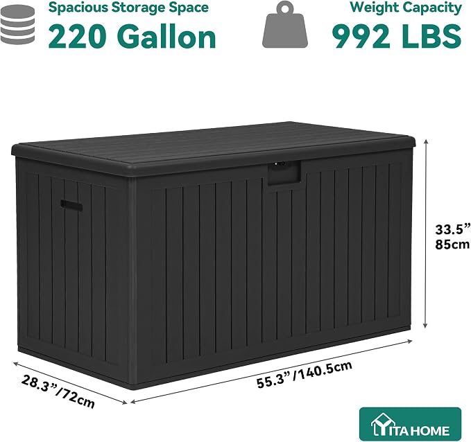 YITAHOME 220 Gallon Double-Wall Deck Box - Image 8