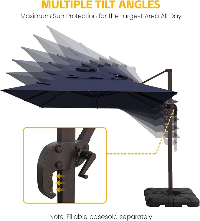 10x10 FT Patio Cantilever Umbrella - Image 4