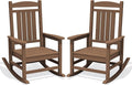 Oversized Outdoor Rocking Chairs Set of 2, HDPE Porch Rocker by KINGYES