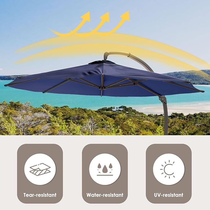 12FT All Aluminum Cantilever Patio Umbrella - Image 9