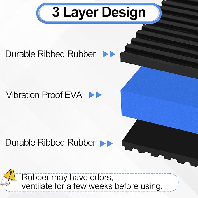 4 Pack Anti Vibration Pads for Washing Machine 3"x3"x7/8", Sound Isolation Vibrating Pad Ribbed Rubber Damping Mat EVA Center for Air Compressors, Conditioner, Treadmill, HVAC Washer Dryer