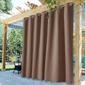 Deck Waterproof Curtains Outdoor W100 x L95 Inch Mocha, 1 Panel | Extra Wide by StangH