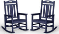 Oversized Outdoor Rocking Chairs, HDPE Patio Rockers, Deep Navy Blue | High by CIOKEA