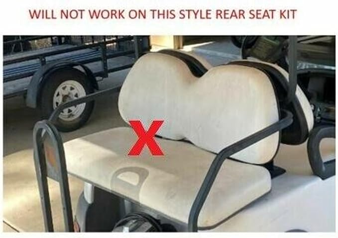 Huskey 4PCS Golf Cart Front/Rear Seat Covers for EZGO Freedom TXT 2014+, Valor Custom Two-Tone Black/Red Diamond Stitching with Red Piping, Marine Grade Vinyl Material, Staple on Design