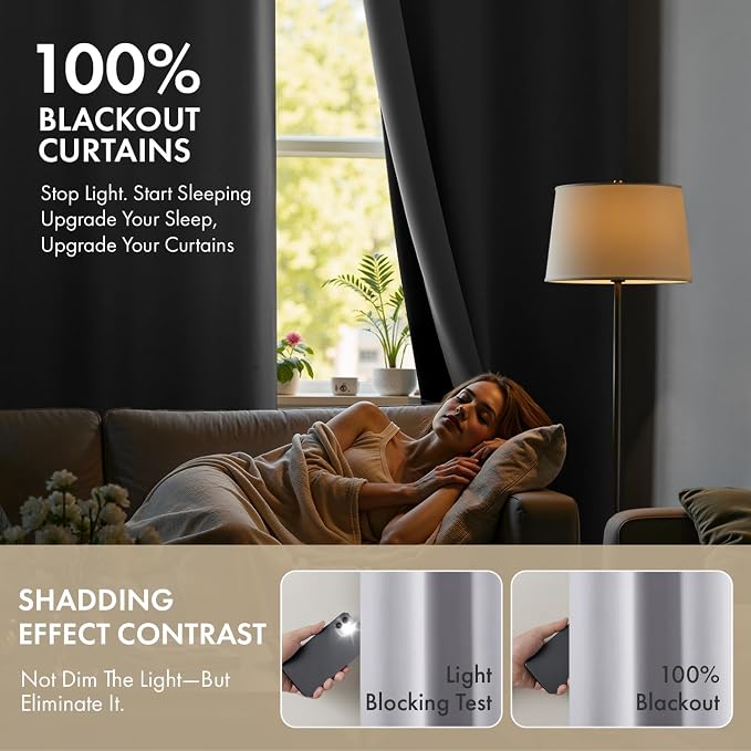 MIULEE Greyish White 40x54 Inch Length Blackout Curtains - Image 2
