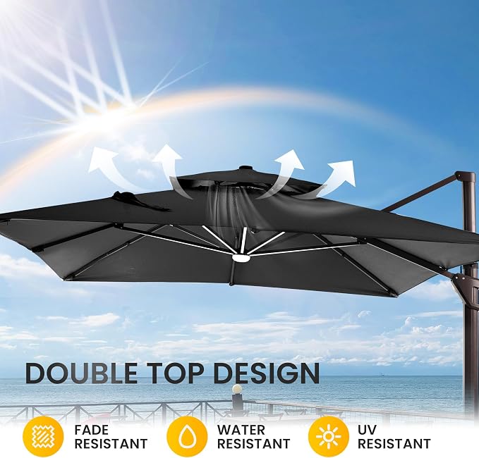 10 X 13 FT Cantilever Patio Umbrella Outdoor - Image 7