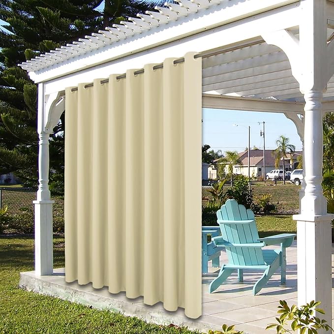 BONZER Outdoor Curtains for Patio Waterproof Thick Privacy Extra Wide | Grommet - Image 7