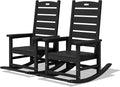 SERWALL Outdoor Rocking Chair Set of 2, Oversized HDPE Rocker, all Weather by SERWALL