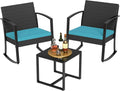 Homall Patio Furniture Set 3 Piece Resin Outdoor Bistro Set Rocking Patio Chairs by Homall