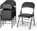 4 Pack Leather Chair | Foldable & Stackable | 350 lbs Capacity Steel Frame Seats by OurModernSpace