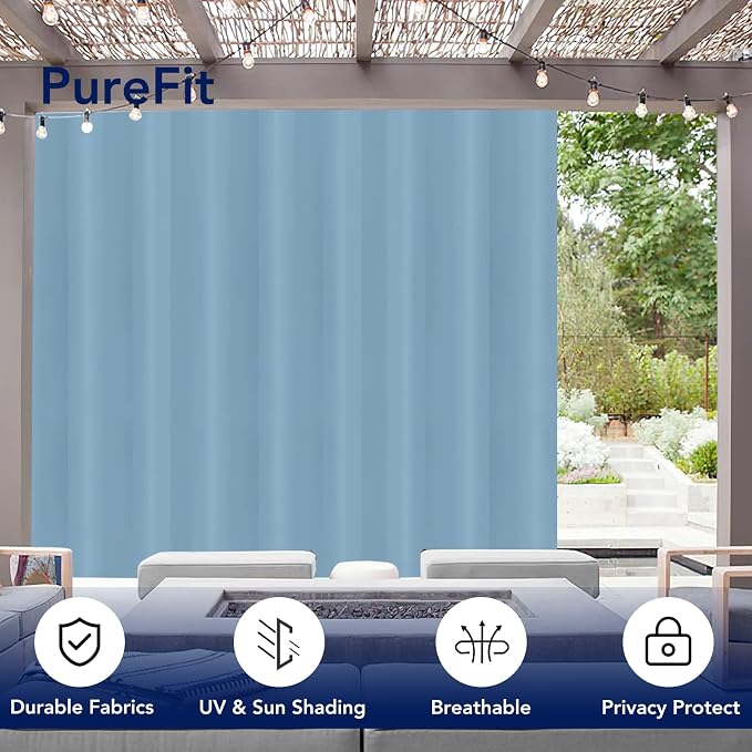 PureFit Outdoor Curtains for Patio Waterproof Weatherproof Outside Curtains | - Image 3