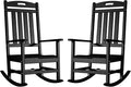 Outdoor Rocking Chair Set of 2, All-Weather Resistant Poly Lumber Rocker Chair by Adiromoti